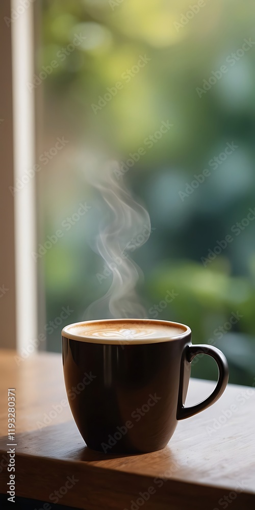 Fototapeta premium Coffee in the morning, hot coffee background