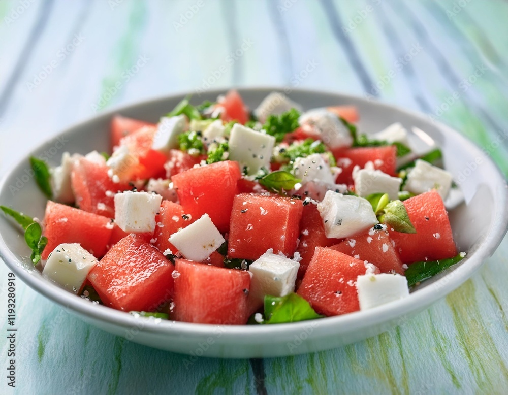 A Splash of Summer in a Vibrant Watermelon Feta Salad A Splash of Summer in a Vibrant Watermelon Feta Salad