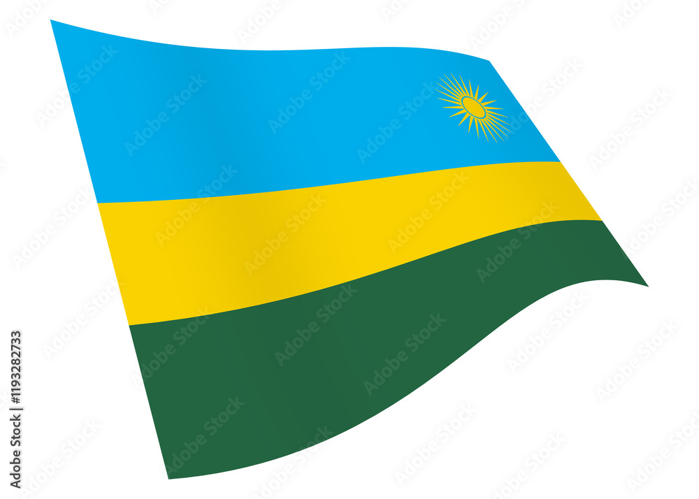 Rwanda waving flag graphic with clipping path Rwanda waving flag graphic with clipping path
