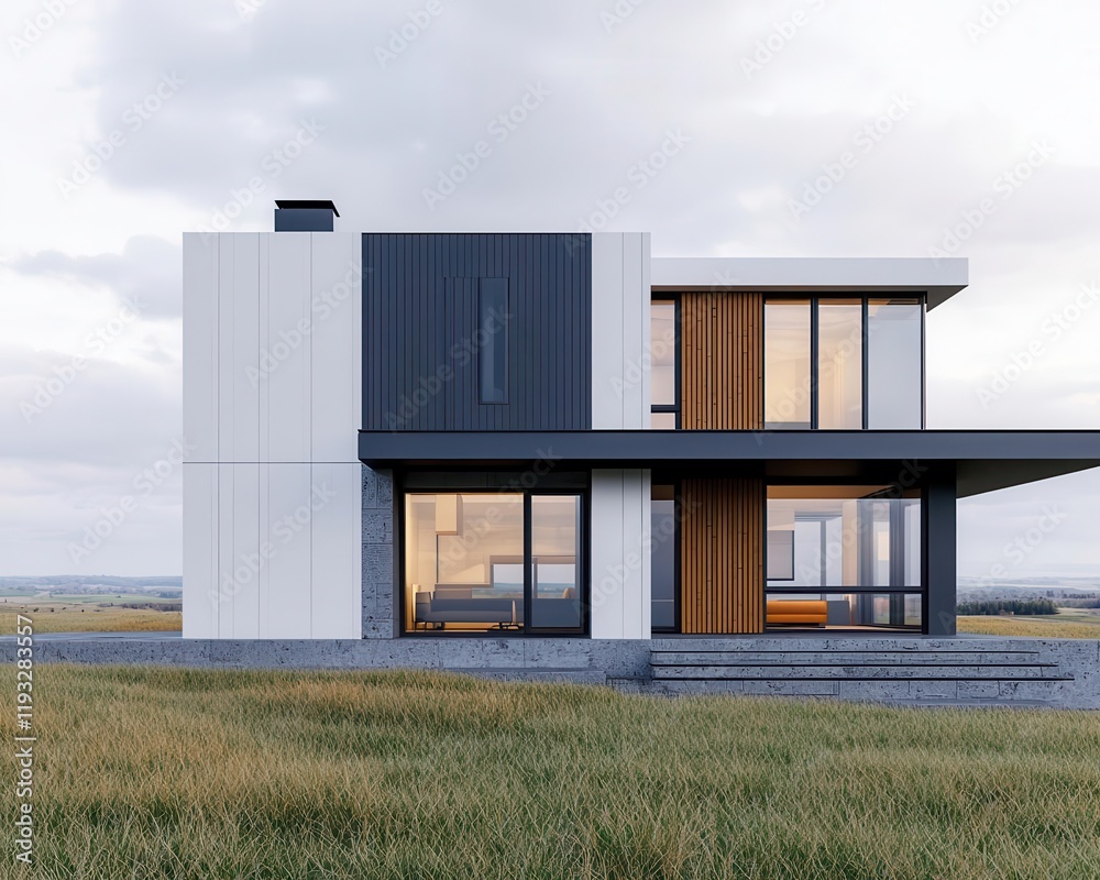 Obraz premium Passive house with insulated concrete form walls, passive house, thermal mass design