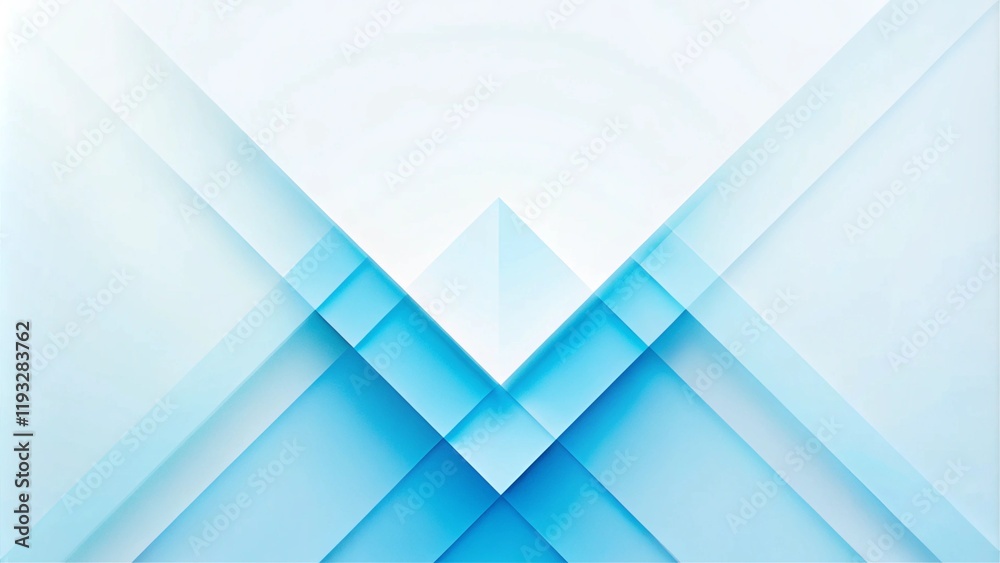Obraz premium Elegant Sky Blue Abstract Background with Geometric Layers for Modern Presentations