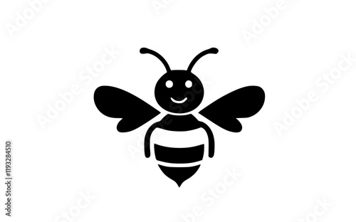 cartoon bee insect icon logo 