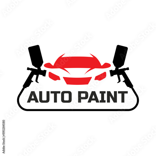 Car painting logo design vector illustration. Auto paint logo vector illustration,