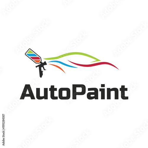 Car painting logo design vector illustration. Auto paint logo vector illustration,