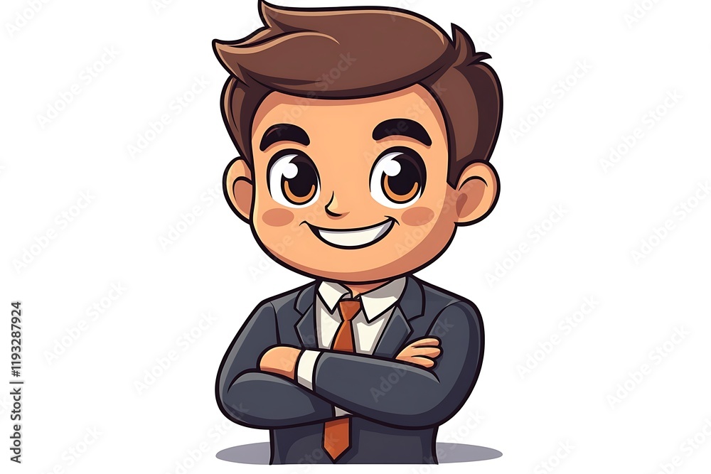 Adorable Kid Business Executive Character Adorable Kid Business Executive Character