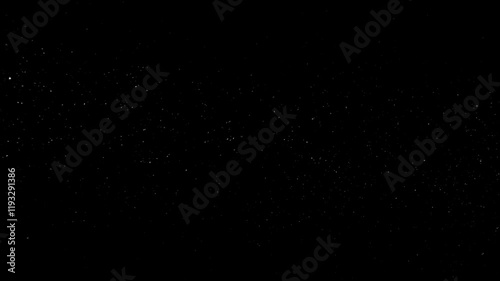 Natural Organic Dust Particles Floating On Black Background, Dynamic Dust Particles Randomly Floating In Space, Shimmering Glittering Dust Particles With Bokeh.