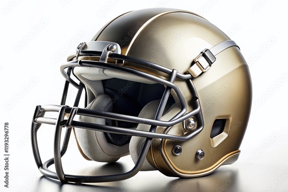 Naklejka premium American Football Helmet Isolated on White Background - Sport Equipment, Game Day, Gridiron, Tackle, Protective Gear