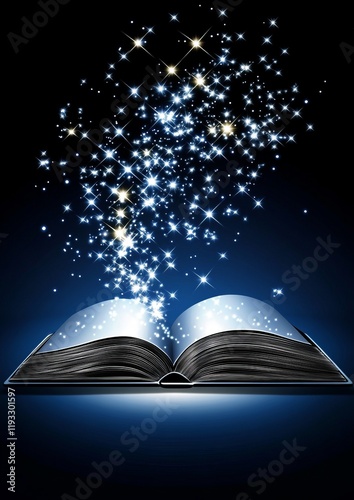 Magical Book Blue Backgroun...