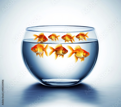 Six Goldfish in a Glass Bow...