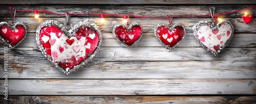 Romantic Heart Garland Red ...