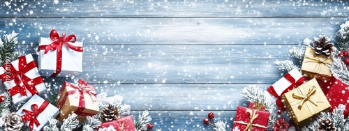 Snowy Christmas Gifts on Wo...