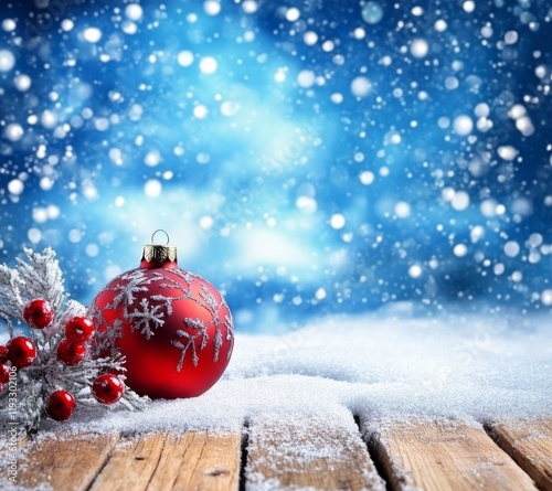 Snowy Winter Wonderland Red...
