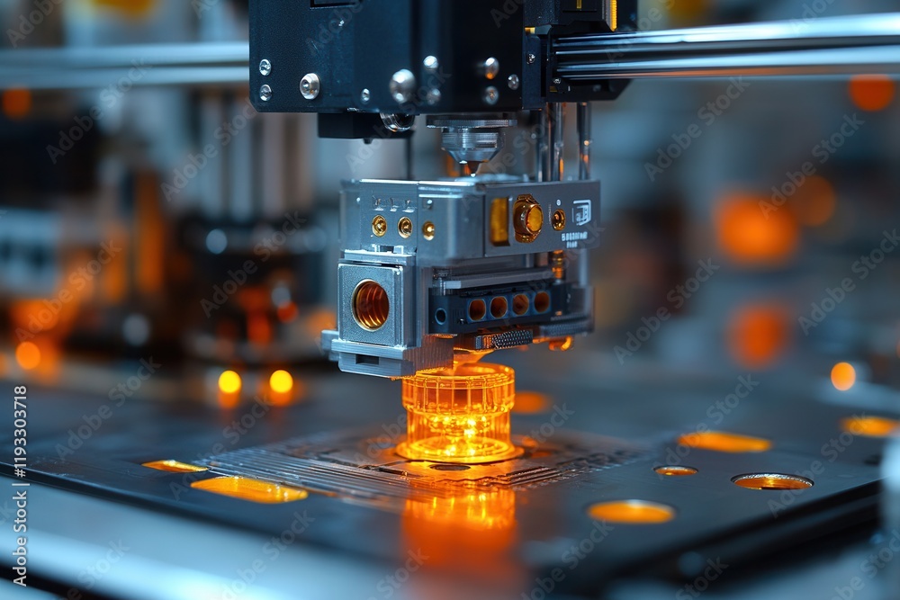 Advanced 3D printing technology in action at a manufacturing facility showcasing intricate design and precision Advanced 3D printing technology in action at a manufacturing facility showcasing intricate design and precision
