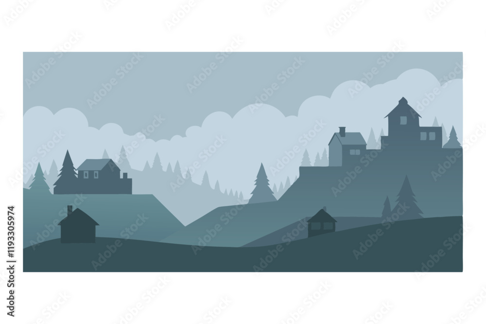 Fog in nature vector art illustration Fog in nature vector art illustration