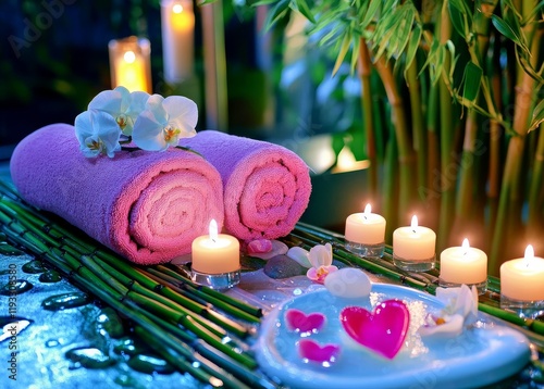 Serene Spa Scene Rolled Tow...
