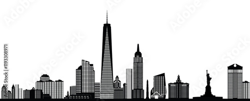 Obraz na płótnie new york america city skyline with monuments and towers w salonie