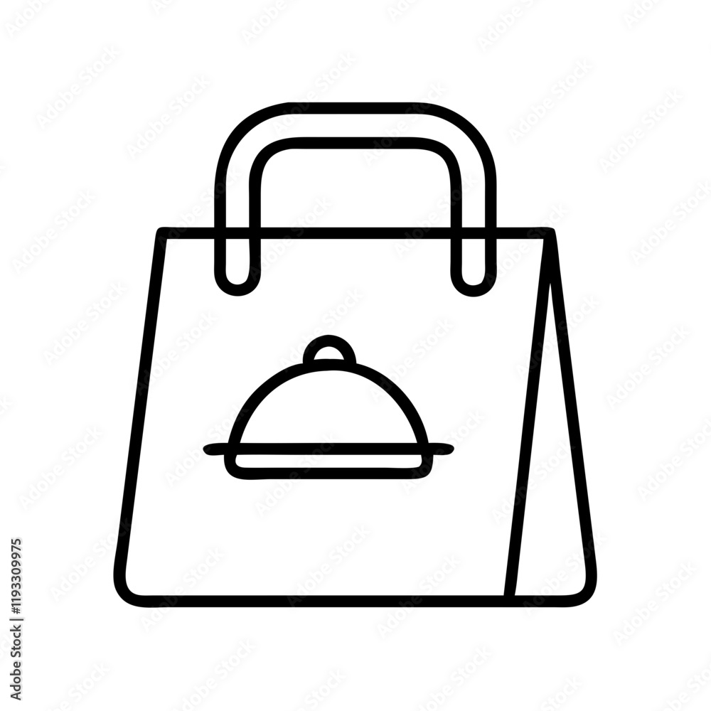 food delivery bag icon, food delivery bag line art - simple line art of food delivery bag, perfect for food delivery bag logos and icons and themed design food delivery bag icon, food delivery bag line art - simple line art of food delivery bag, perfect for food delivery bag logos and icons and themed design