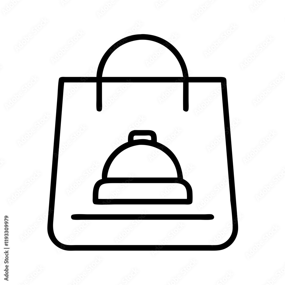 food delivery bag icon, food delivery bag line art - simple line art of food delivery bag, perfect for food delivery bag logos and icons and themed design food delivery bag icon, food delivery bag line art - simple line art of food delivery bag, perfect for food delivery bag logos and icons and themed design