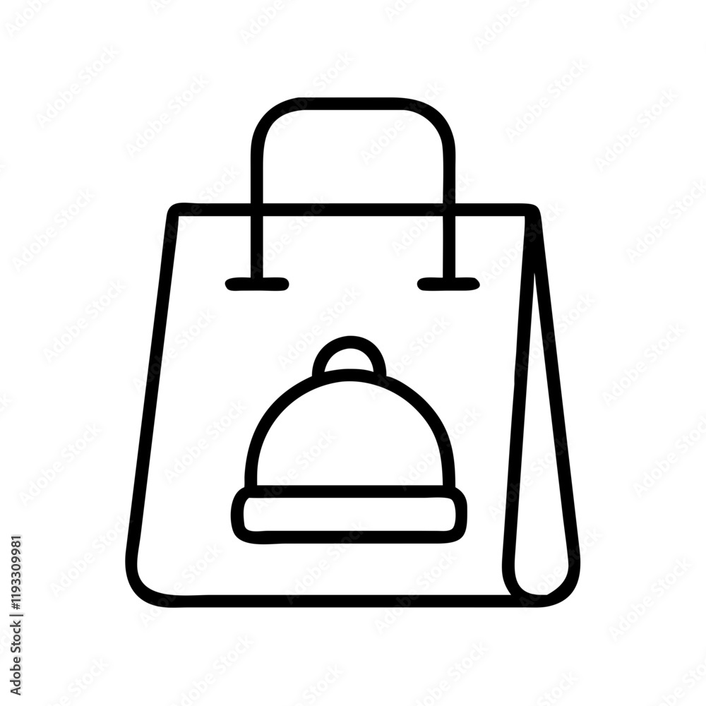 food delivery bag icon, food delivery bag line art - simple line art of food delivery bag, perfect for food delivery bag logos and icons and themed design food delivery bag icon, food delivery bag line art - simple line art of food delivery bag, perfect for food delivery bag logos and icons and themed design