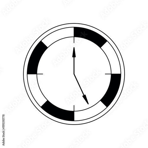 Analog clock icon design drawing