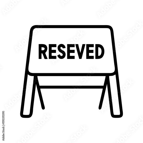 reserved table sign icon, reserved table sign line art - simple line art of reserved table sign, perfect for reserved table sign logos and icons and themed design