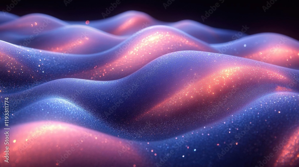 Glowing Abstract Waves with Pink and Blue Sparkle Texture Glowing Abstract Waves with Pink and Blue Sparkle Texture