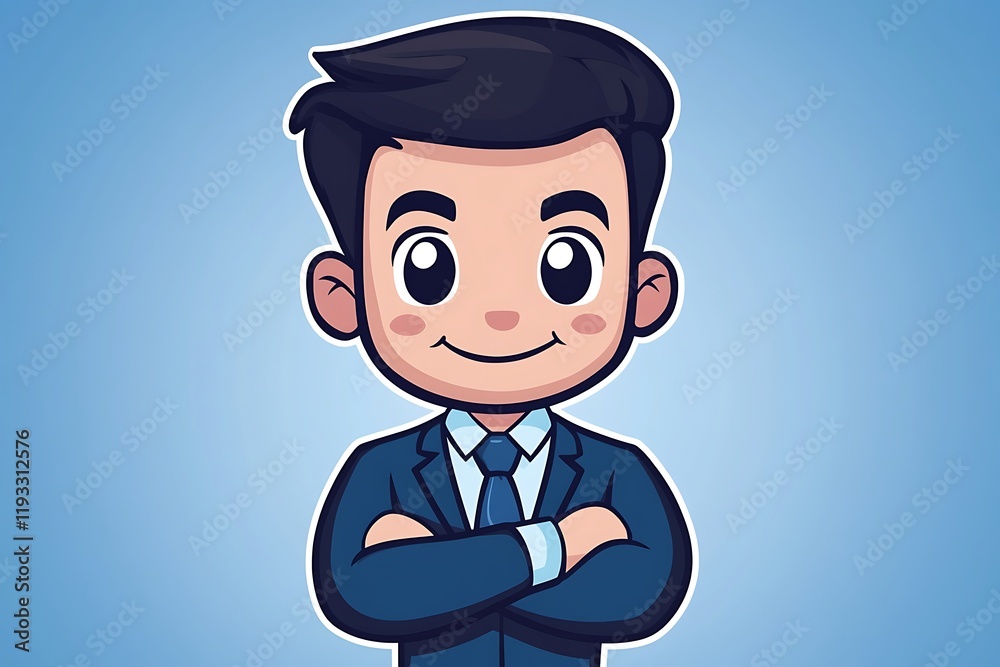 Adorable Confident Young Business Character Adorable Confident Young Business Character