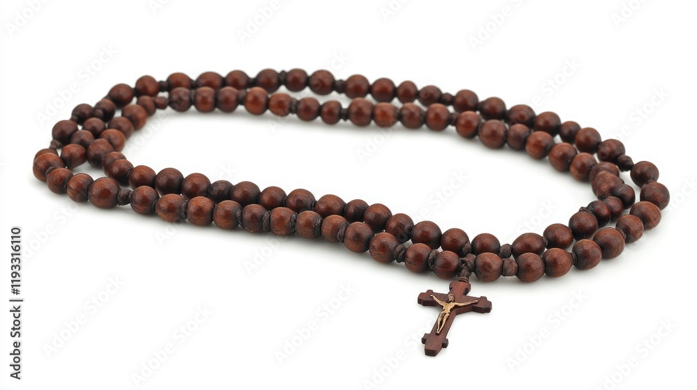 Brown Wooden Rosary Beads With Crucifix Brown Wooden Rosary Beads With Crucifix