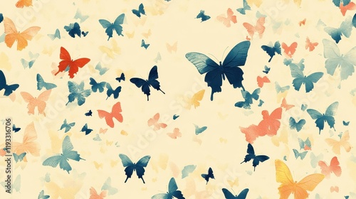 Watercolor Butterflies Pastel Background Design