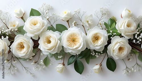 Delicate Spring Floral Border for Wedding Invitations