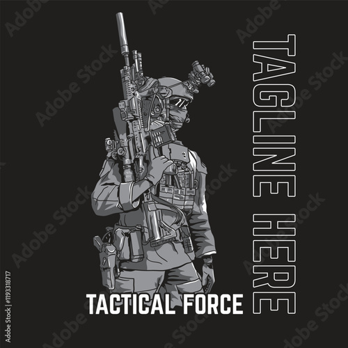 vector illustration of elite soldier