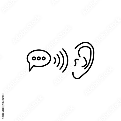 Active listening icon Flat illustration sign