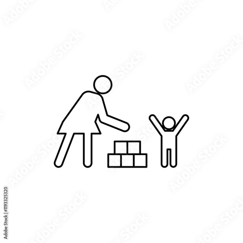 Babysitter icon Flat illustration sign