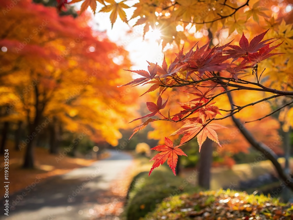 Blurred Bright Autumn Leaves Background - High Depth of Field Stock Photo Blurred Bright Autumn Leaves Background - High Depth of Field Stock Photo