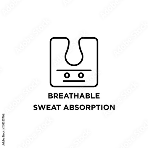 Breathable sweat absorption icon Flat illustration sign