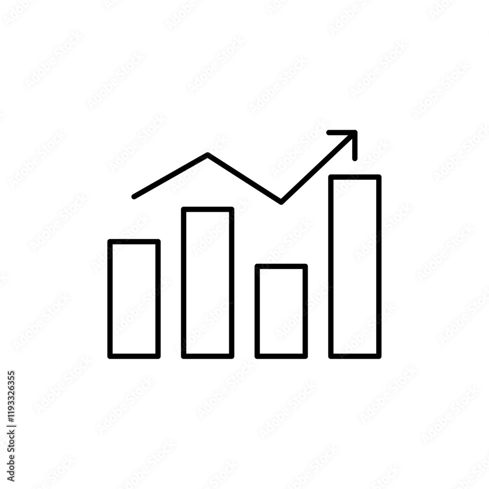Chart icon Flat illustration sign Chart icon Flat illustration sign