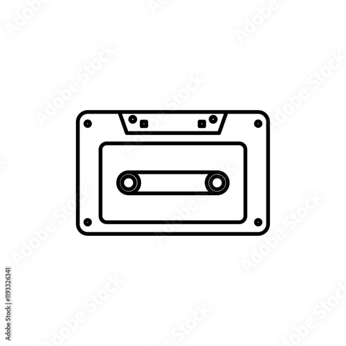 Cassette tape icon Flat illustration sign