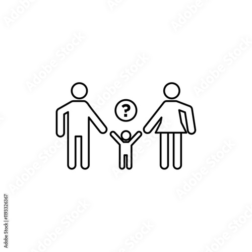 Child custody icon Flat illustration sign