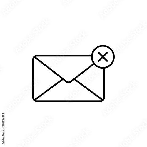 close mail icon Flat illustration sign