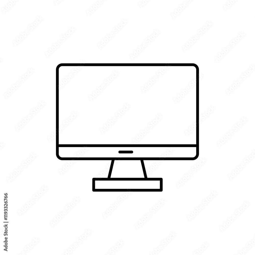 Computer monitor icon Flat illustration sign Computer monitor icon Flat illustration sign