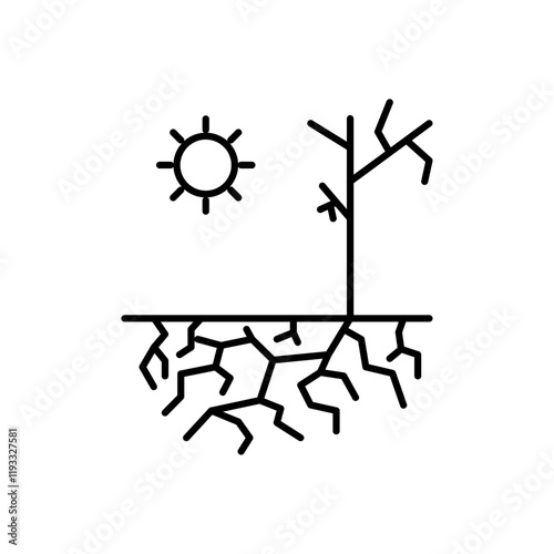 Drought icon Flat illustration sign