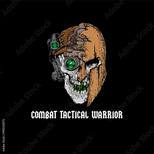 tactical skull with helmet and head shield photo