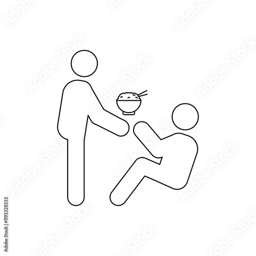 Food donation icon Flat illustration sign