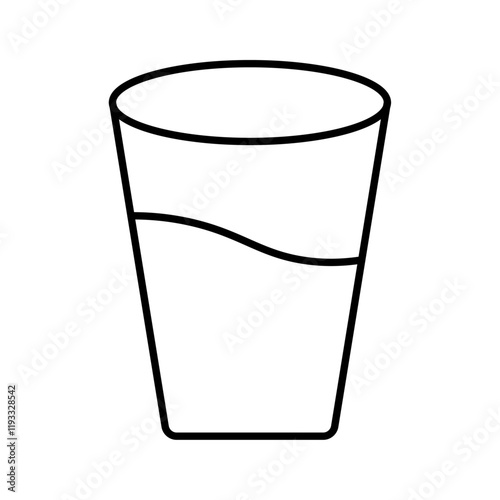 Glass of water icon Flat illustration sign