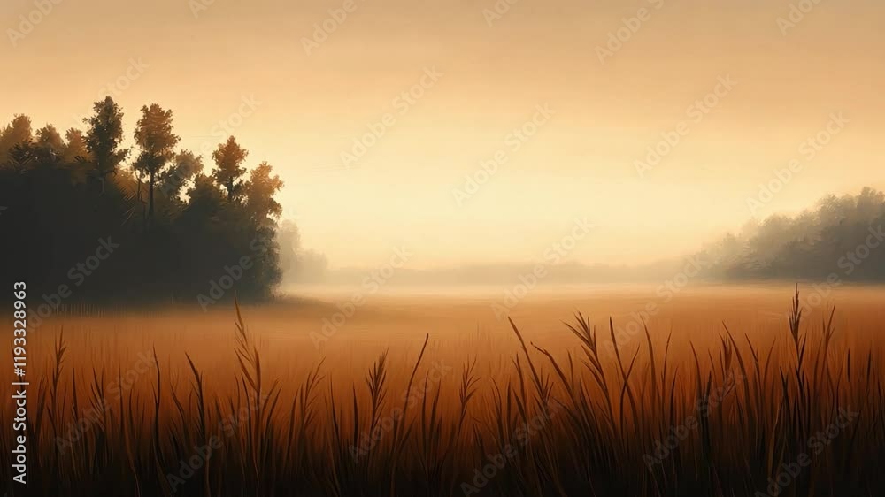 Tranquil morning fog enveloping a serene lakeside view. Tranquil morning fog enveloping a serene lakeside view.