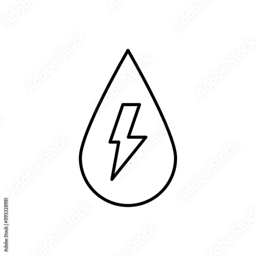 Hydroelectric energy icon Flat illustration sign