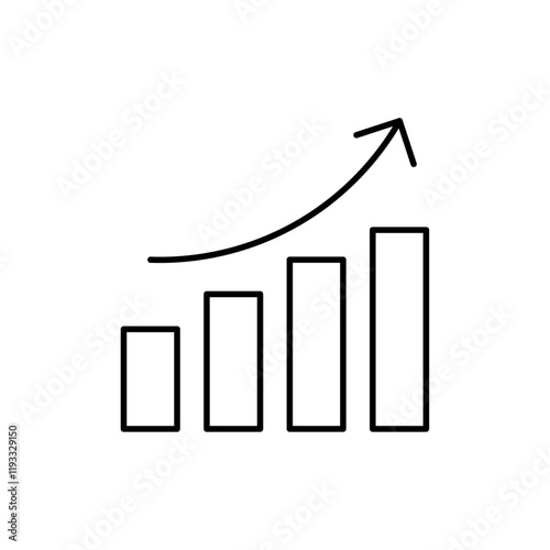 Increase chart icon Flat illustration sign