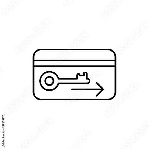 Keycard access icon Flat illustration sign