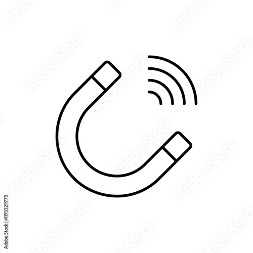 Magnet with power icon Flat illustration sign