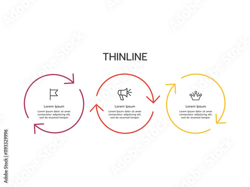 3 loop cycle arrows. Infographic elements presentation. Recycle business template with 3 options.